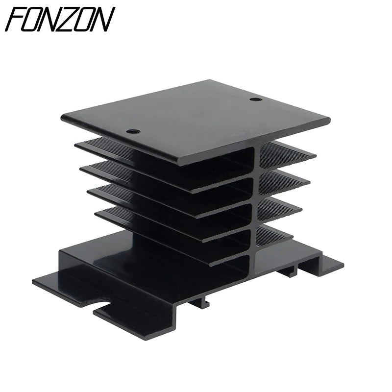 1 Pcs 10A-40A New Type Single-Phase Solid State Relay SSR Aluminum Fin Heat Sink Suitable For SSR-10DA/25DA/40DA