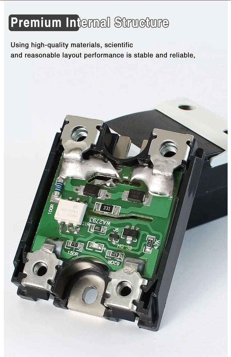 10A SSR 25A Solid State Relay 40A Output 3-32VDC 24-480VAC 220V Single Phase DC TO AC 40A Relay SSR HeatSink SSR 40DA