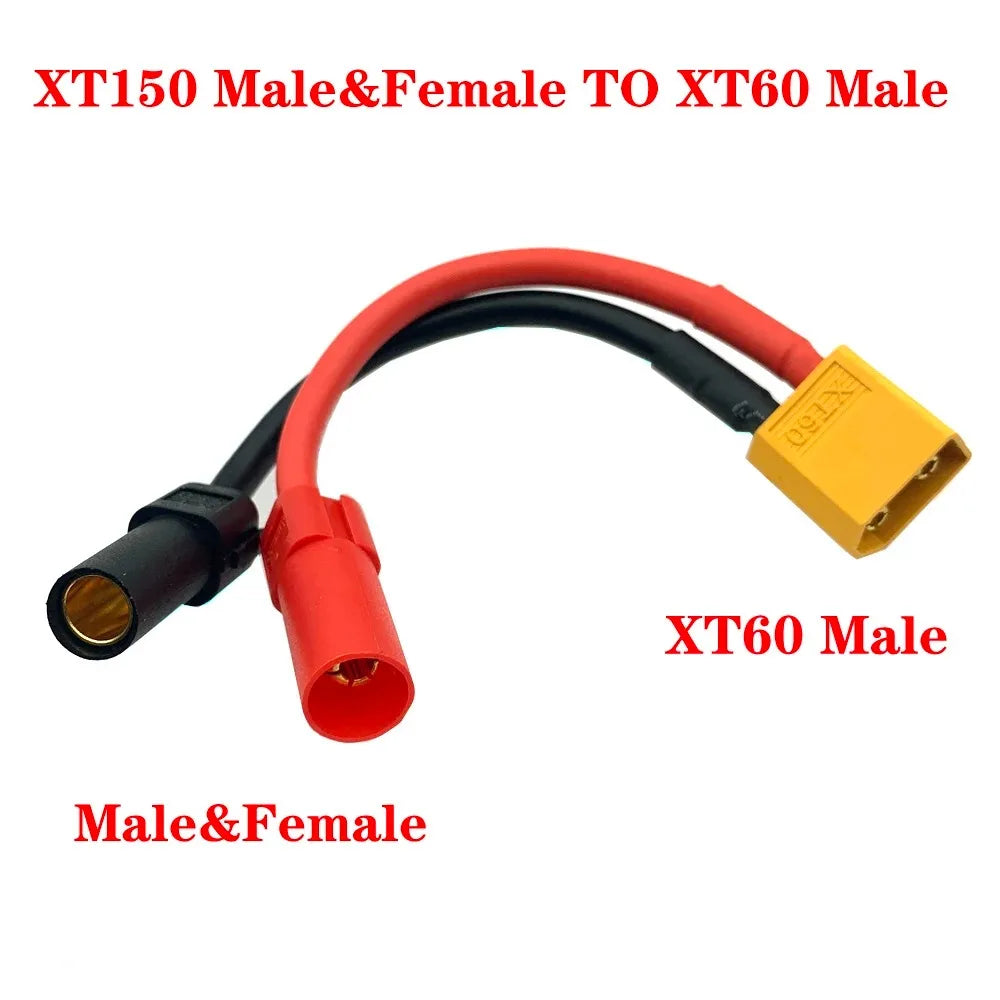 AS150 XT150 Male/Female To XT60 XT90 Plug DC Power Conversion Cable Connector 12AWG 10cm Silicone Wire Suitable for RC Batteries