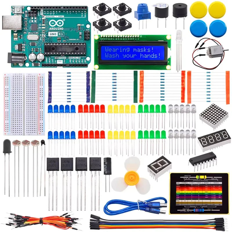 Arduino UNO R3 Starter Kit for Beginners Learning Sensor Module DIY Maker Kit with Mixly
