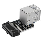 20Pin to Dual USB3.0 Adapter Connverter Desktop Motherboard 19 Pin/20P Header to 2 Ports USB a Female Connector,PH21_N22R