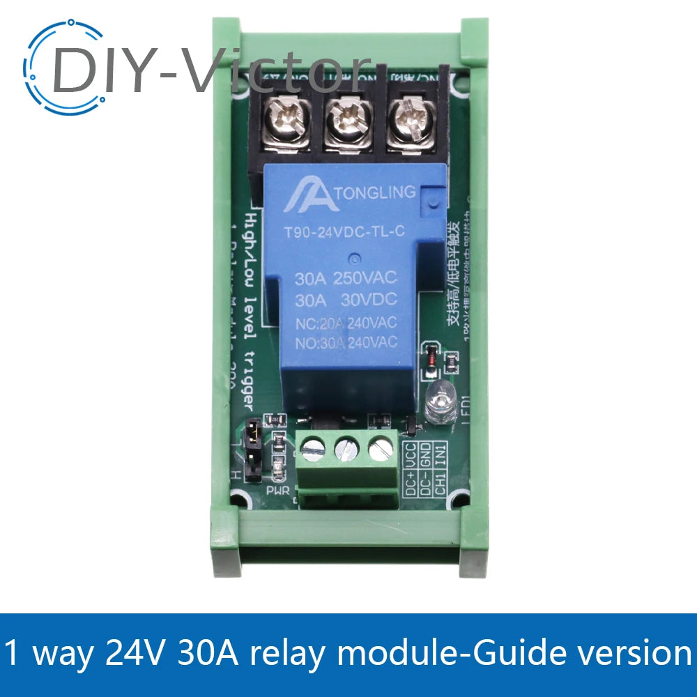 1/2/4 channel relay module 30A with optocoupler isolation 5V 12V 24V supports high and low Triger trigger DC30V/30A AC250V/10A