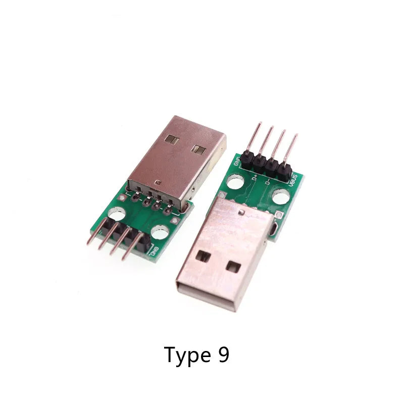 5pcs USB 2.0 Micro Mini A Female/Male USB B to 2.54mm Pin Header PCB Breakout Board Converter Adapter