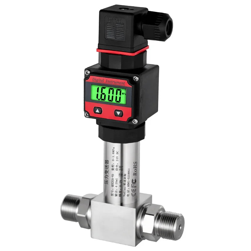 LCD Digital Differential Pressure Transmitter 4-20mA 0-10V RS485 Diffusion Silicon Integrated Pressure Difference Sensor