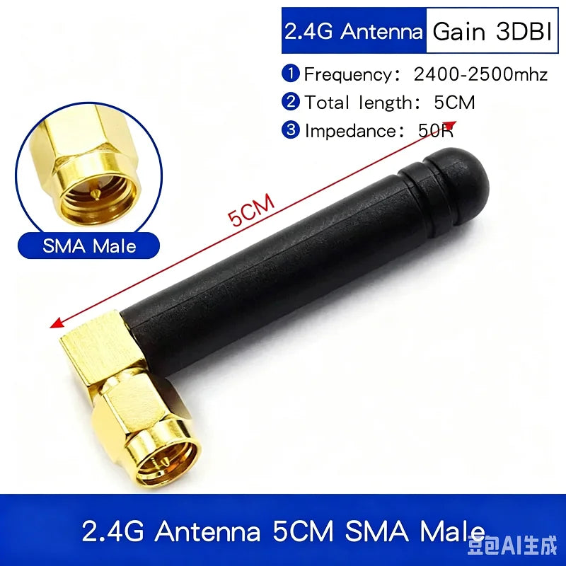 WiFi Antenna 6DBI 2.4GHz Foldable Glue Stick Antenna SMA Male Connector 2400-2500MHz Signal Booster For WiFi Router Wireless