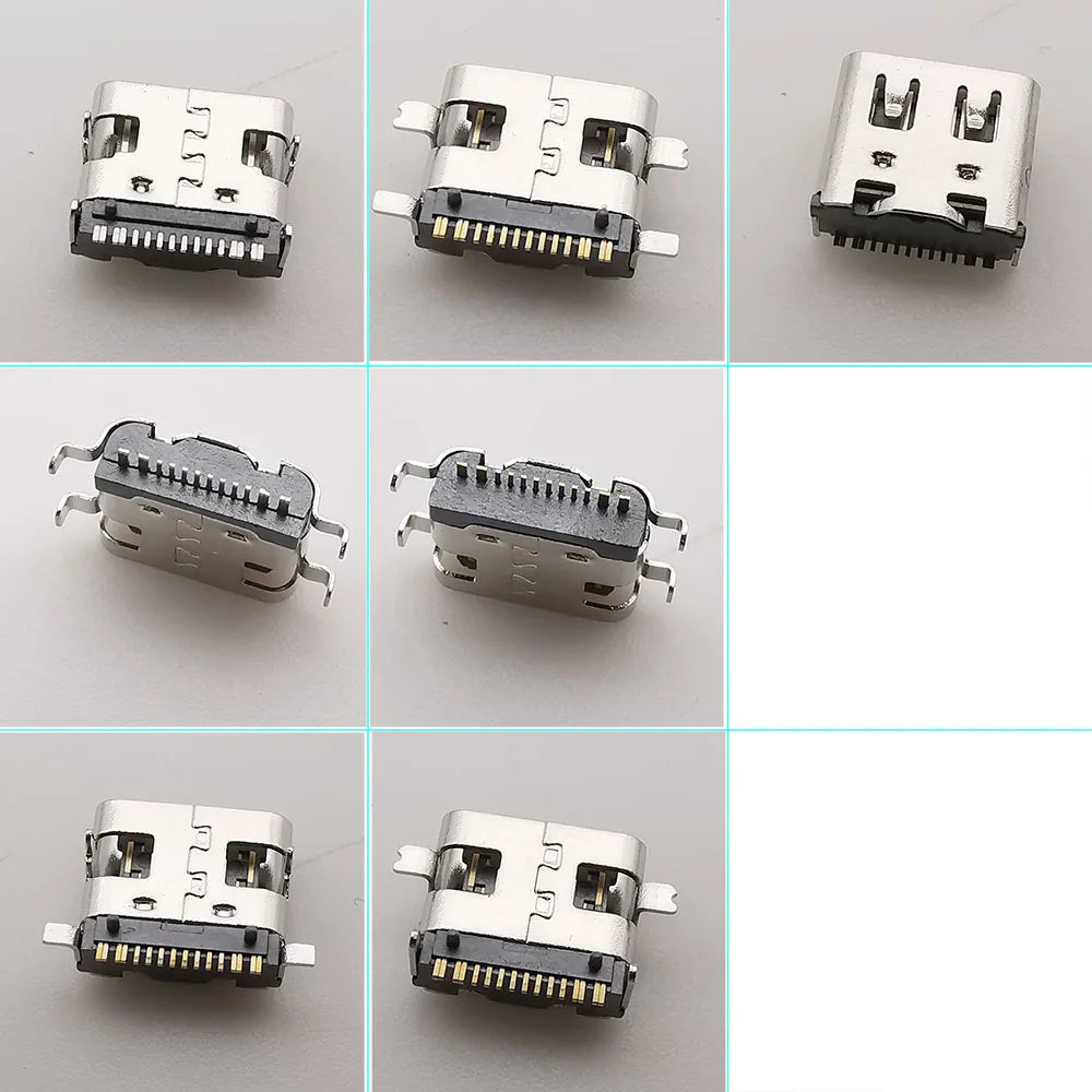 1Box Type-C USB Female Charging Dock Connectors Kit 2/6/16 Pin SMD DIP PCB DIY Repair Charging Port USB-C Type-C Socket Jack