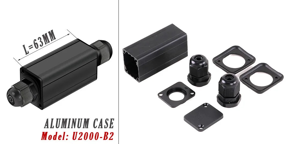 Waterproof Cable Gland Electronic Engineering Box Powercon Couplers Extender Connector Housing Case with 4-8mm PG9 Cable Entry