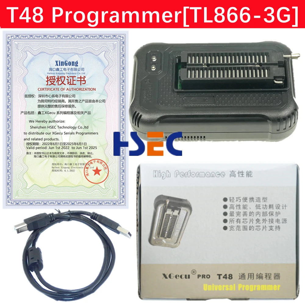 Newes Original T48 Programmer XGecu TL866II Plus-3G usb universal Minipro TL866 Flash eeprom NAND EMMC BGA adapter socket
