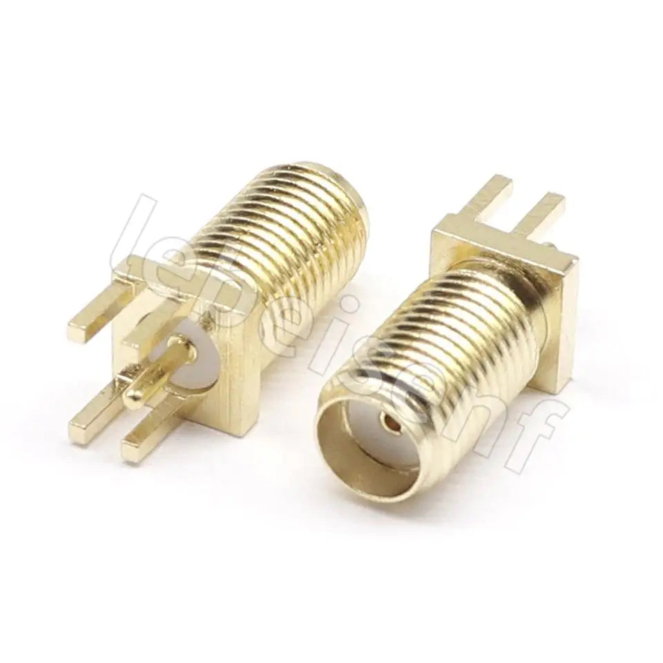 5pcs RP-SMA Female 16.5mm Jack Plug Adapter Solder Edge PCB Straight Right angle Mount RF Copper Connector Plug Socket