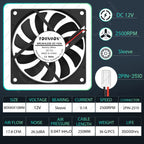 YOUNUON 80MM Fan 5V USB Fan 80x80x10mm 8cm DC 5V 12V 24V 8010 Fan Brushless Cooling Cooler PC Fan Computer Case  Fan Cooler