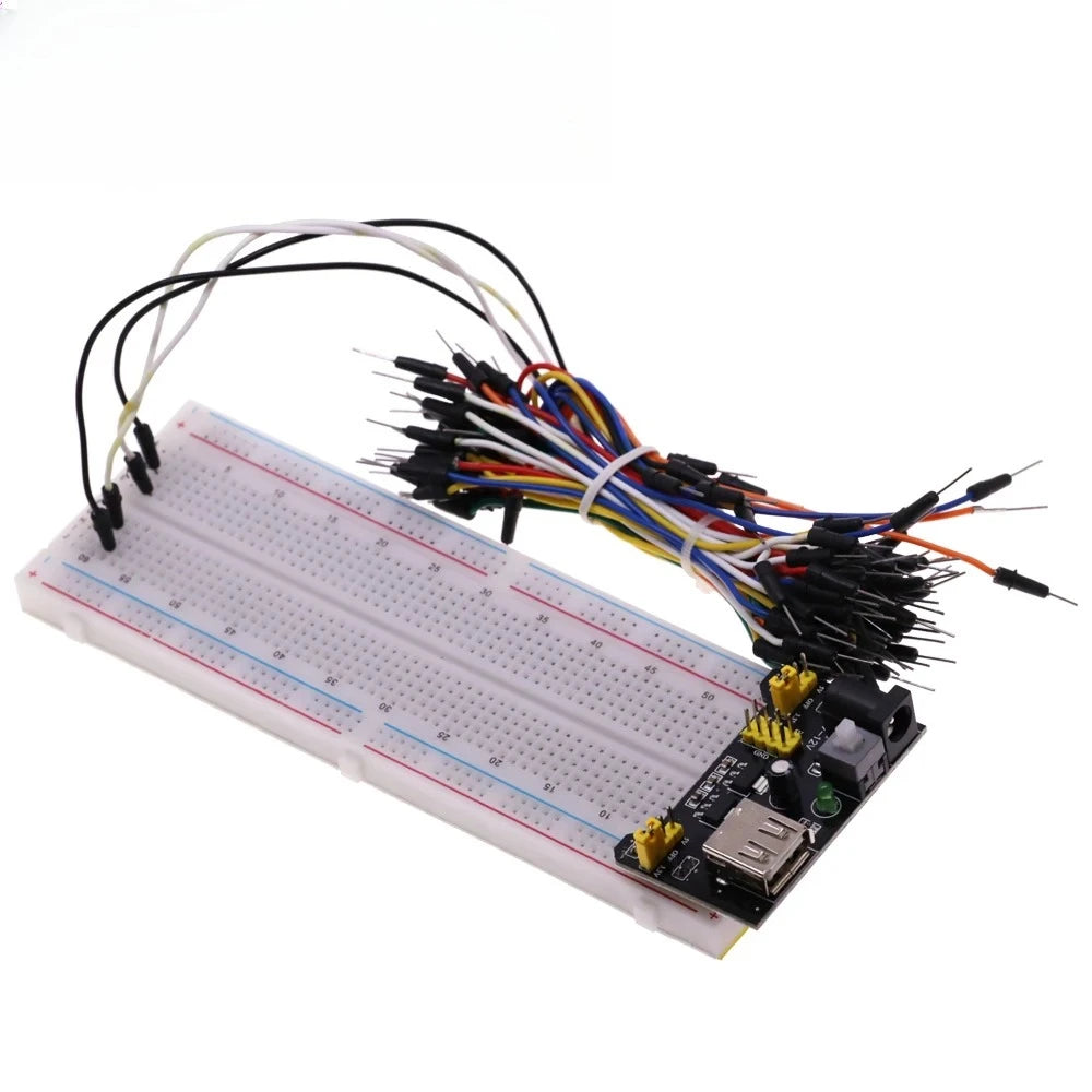 MB102 Breadboard Power Module 3.3V/5V MB-102 830 Points Prototype Bread Board for Arduino Kit 10/20/30cm Dupont Wire 65pcs Cable