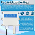 Atmospheric Pressure Sensor Transmitter Output RS485 0-5V 0-10V 4-20MA Weather Air Pressure Detector Barometric 30~110Kpa