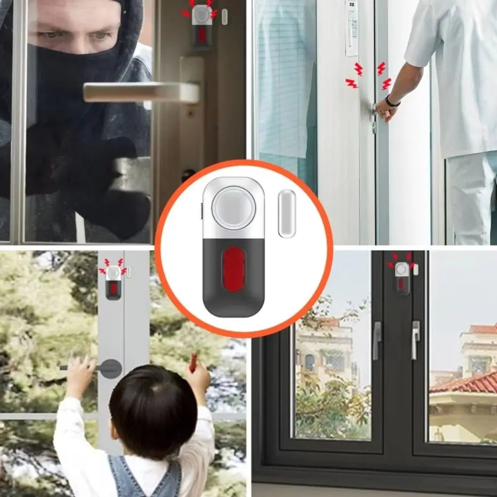 Magnetic Sensor Burglar Alarm High Decibel Detector Battery Powered Window Sensor Smart Wireless High Decibel Alarm Apartment