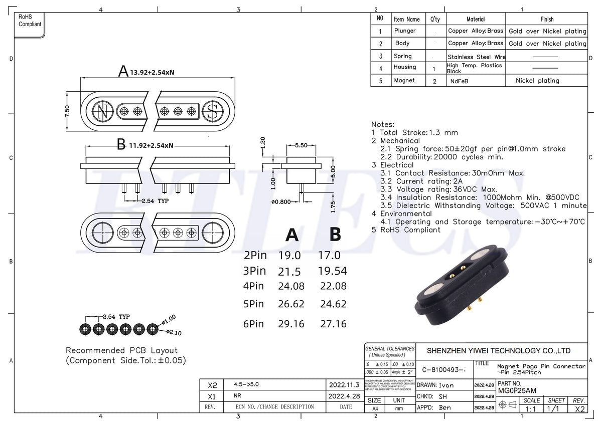 1 Pair 2A Magnetic Pogo Pin JST SM Plug Socket Extend Cable Connector 2 3 4 5 6 Pin Male Female Adapter Led Strip Lamp Driver