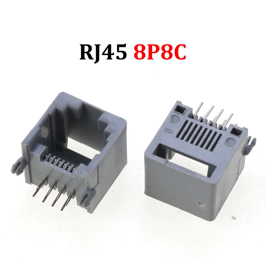 Cltgxdd 10pcs RJ11 RJ12 RJ45 Telephone Socket Curved Pin 4P4C 6P6C 8P8C Female Jack PCB Connector