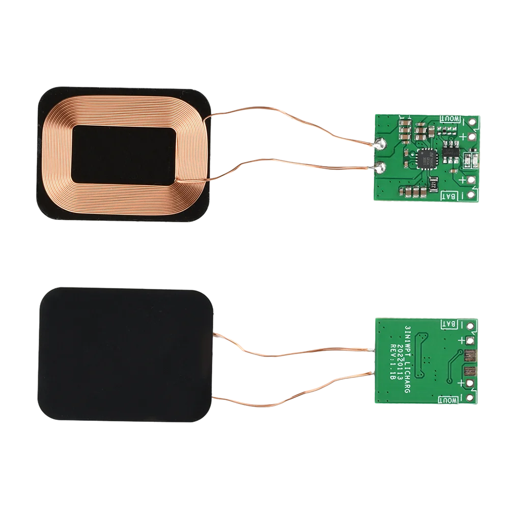 5W Wireless Charging Receiver Module Small Coil PCBA Lithium Battery Built-In 3.7V Modification Plan for Electronic Products