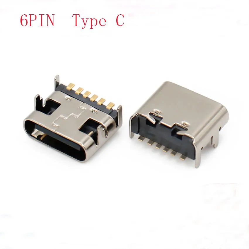 1/5/10PCS 6/16 Pin SMT Socket Connector Micro USB Type C 3.1 Female Placement SMD DIP For PCB Design DIY High Current Charging