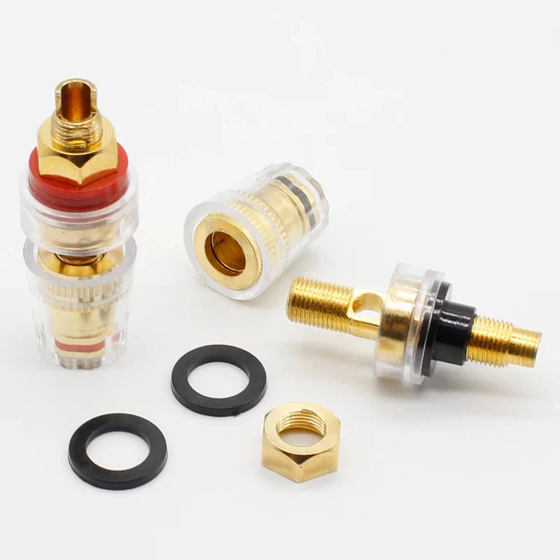 DIY speaker terminal connector binding post amplifier Pure cupper Gold-plated Banana socket junction Box M8