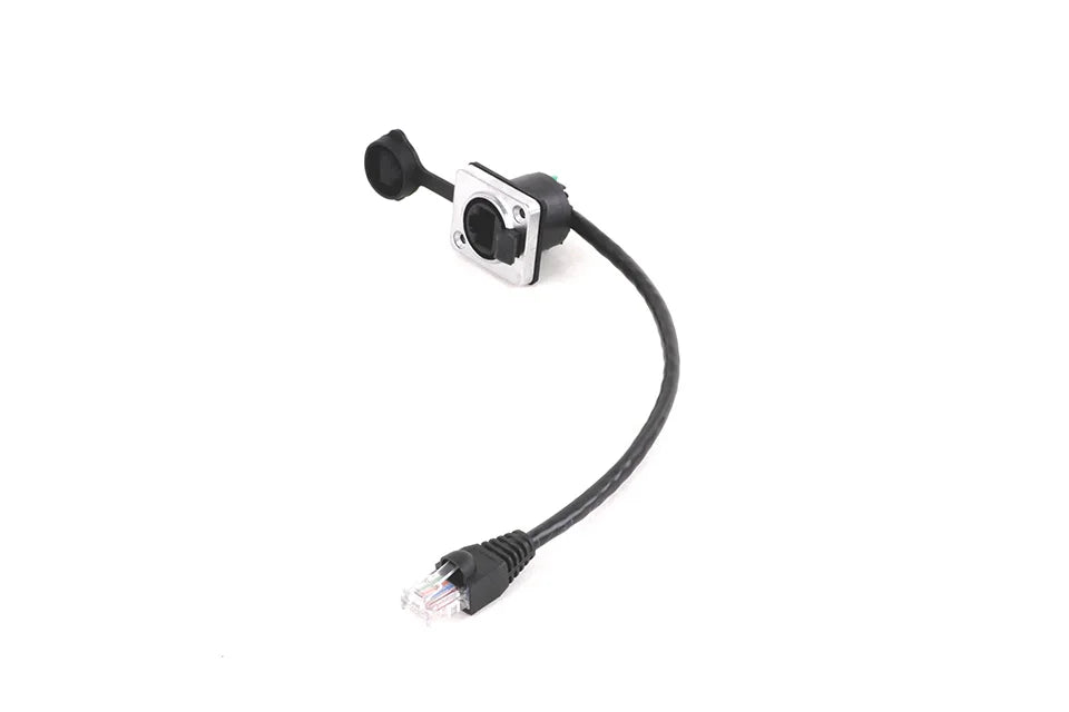 1PC RJ45 8p8c Waterproof Connector, RJ45 male to female, 15cm cable,Panel Mount type,zinc alloy body+PA6 plastic+copper contact