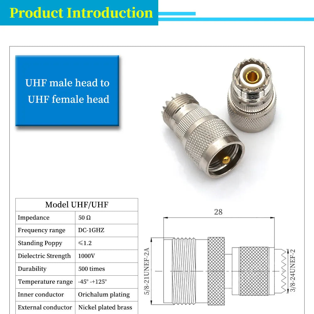 1Pcs Adapter UHF PL259 SO239 to UHF / N Male Plug & Female Jack Straight & Right Angle & Flange & T Type RF Coaxial Connector