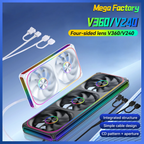 V360/120 ARGB Computer Case Cooling Fan, Infinity Mirror Series/CD pattern/Hydraulic bearings Integrated cooling fan