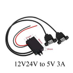 12V 24V to 5V 3A Charging Converter DC to 5V Step Down Converter with Female/MICRO/TYPE C/MINI USB for Car Motorcycle