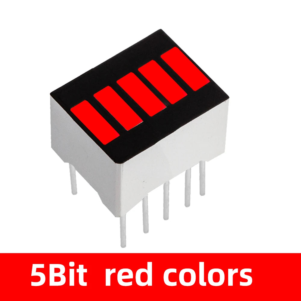 Super Bright 5/8/10/12/20 Segments LED Bar Module - Battery Level Indicator with Red/White/Blue Multicolor Options
