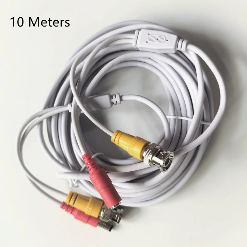 2-in-1 BNC + DC Power Video Extension Cable 5M/10M/20M/30M BNC Cable White Color for AHD CCTV Camera DVR Systems Security