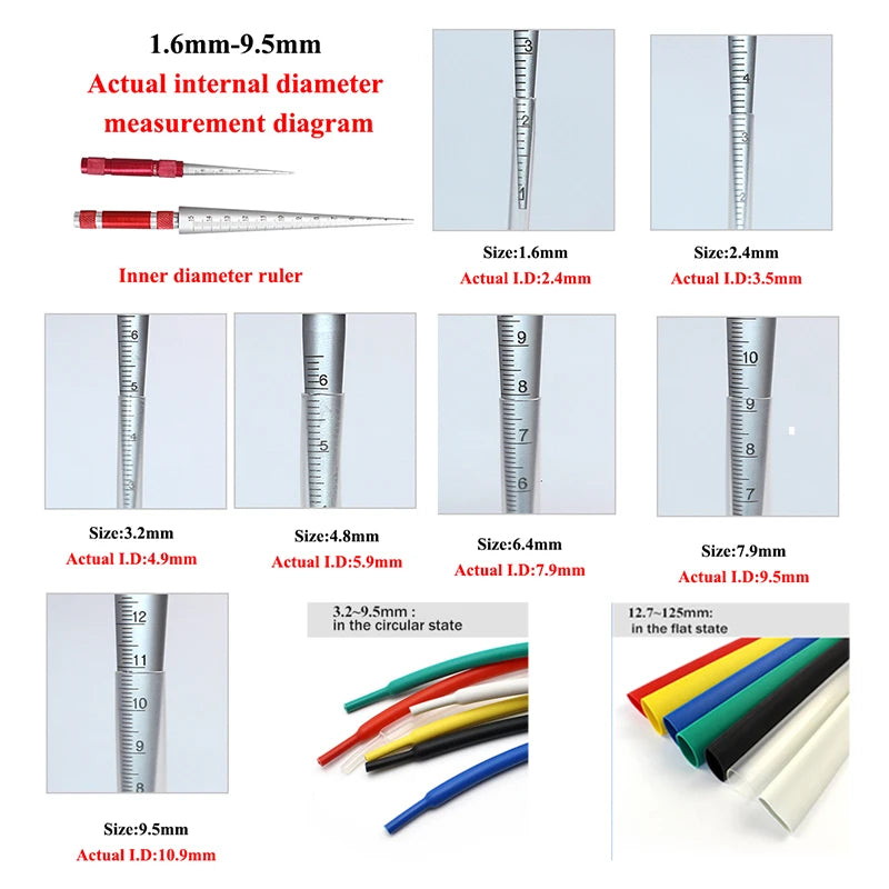 1M/piece 3:1 Heat Shrink Tube with Glue Dual Wall Tubing Diameter 1.6/2.4/3.2/4.8/6.4/7.9/9.5/12.7mm Adhesive Lined Sleeve Wrap