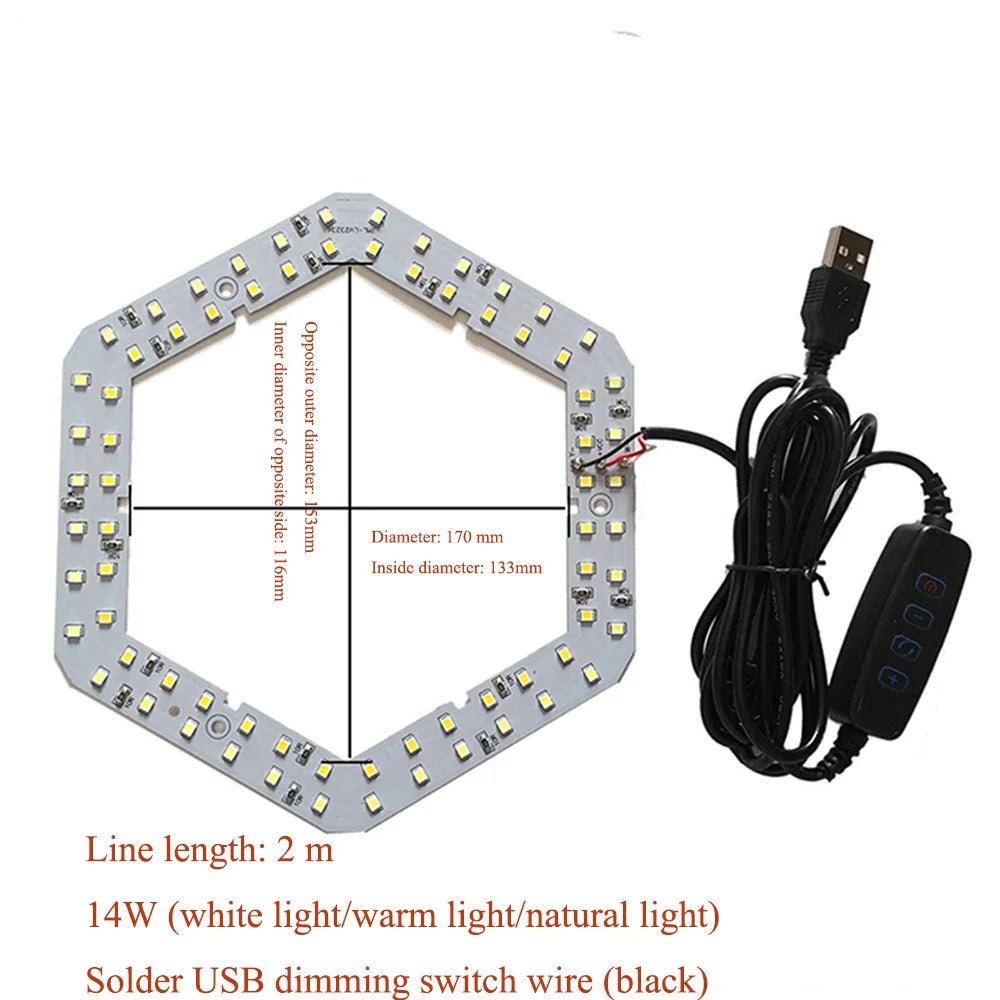 DC5V Dimmable LED Chip 5W-30W Surface Light Source SMD 5730 LED Light Beads DIY Tricolor Adjustable LED Bulb White Warm White