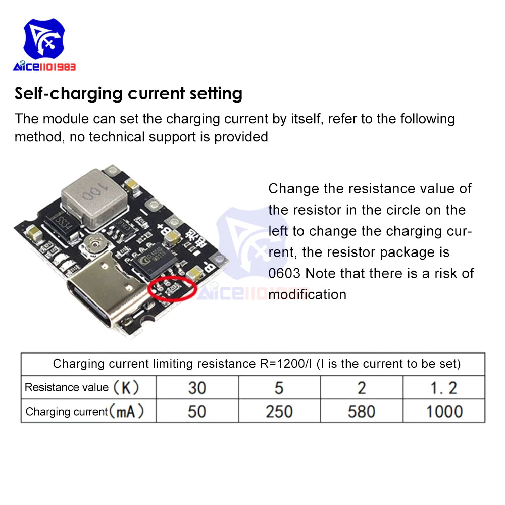 5PCS 3.7V to 5/9V 2A DC-DC Step Up Boost Module 18650 Lithium Battery Charging Discharging Board Type-C Booster Converter Module