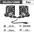 Gdstime 40mm 50mm DC 5V USB 60mm 70mm TV Box Cooling Fan 120mm 140mm Brushless AV Receiver Cooler w 2 in 1 USB Controller Cable