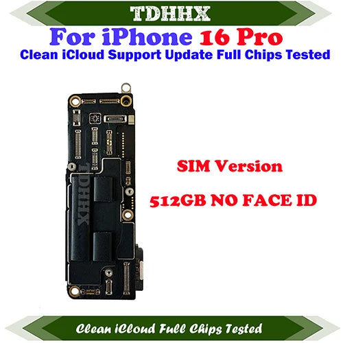 512gb Mainboard With system For iPhone 16 Pro Clean iCloud 256gb Logic Board 128G Full Function Support Update 16Pro Motherboard