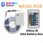 5V LED Strip Lights RGB 5050 3AA Battery Powered Flexible LED Light Strip with Remote Control for TV Backlight Bars Cabinets