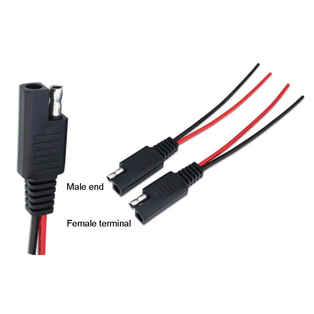 Cable Single-ended Cable SAE Extension Stable Current Solar Panel Connectors Battery Connector Package Includes