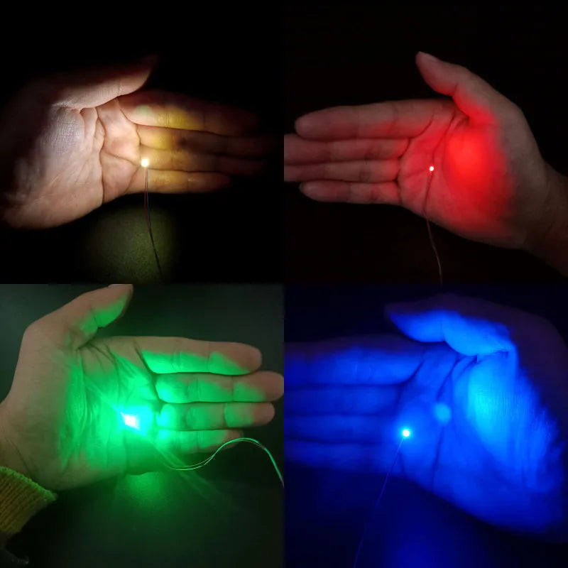 10pcs/lot wired 20cm long 7-color LED patch lights 4 sizes 1206 0805 0603 0402 Building microscene toy layout lights