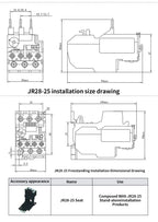 JR28-25 Thermal Overload Relay Adjustable Relaying With Over Current Protection Used For AC Contractor CJX2-12/18 Series