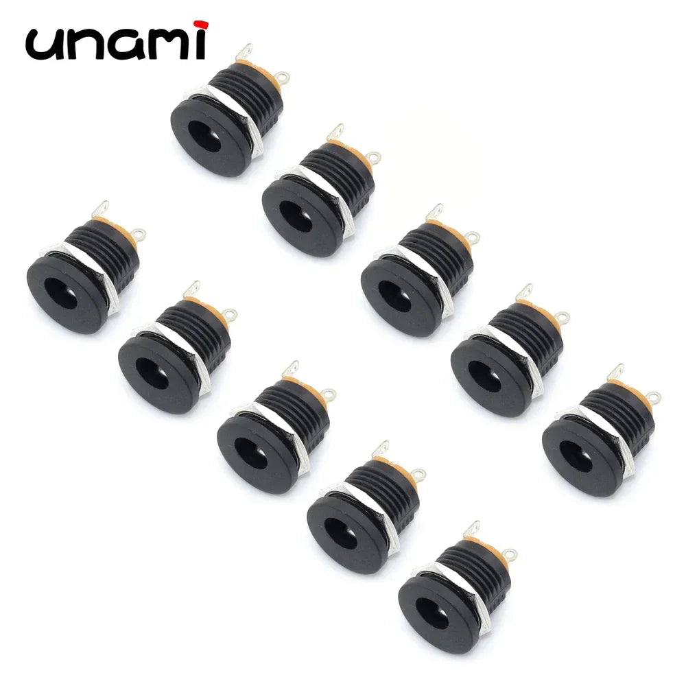 10Pcs DC Power Jack Socket Female Connector 5.5x2.1mm 3.5x1.3mm DC005 DC022 DC099 DC Plug Socket Nut Panel Mount Adapter