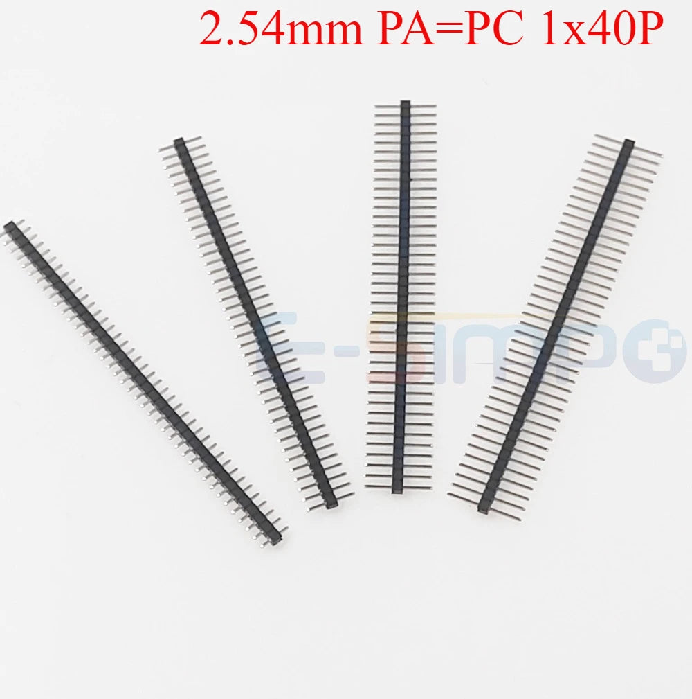 20pcs 2.54mm Single Row 1X40P L7.5/11.5/15/17/21mm PA=PC Plastic in Middle Breakaway Stack PCB Board Male Pin Header Connector