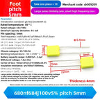 10PCS 100V Correction Capacitor Polypropylene Safety Plastic Film 100V 1nF ~ 470nF 100nf 220nf 10nf 47nf 22nf 1nf 0.47uf 0.1uf