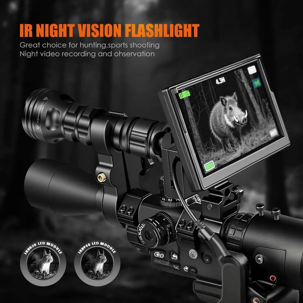 UniqueFire 1903 IR940nm IR850nm LED Infrared Flashlight 3 Modes Adjustable Zoomable Torch for Coyote Hog Predator Hunting