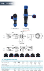 SP13 Waterproof Connector Solder-type IP68 Aviation Plug Socket Set Back Nut Docking Electric Panel Install 2/3/4/5/6/7/9 Pin