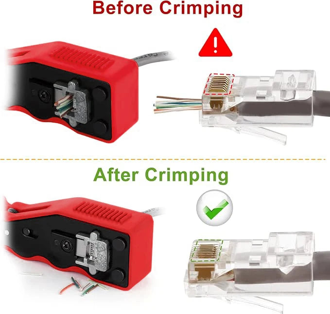 RJ45 crimping tool kit Ethernet crimper and tester for Cat5e Cat6 Cat6a 8P8C modular connectors