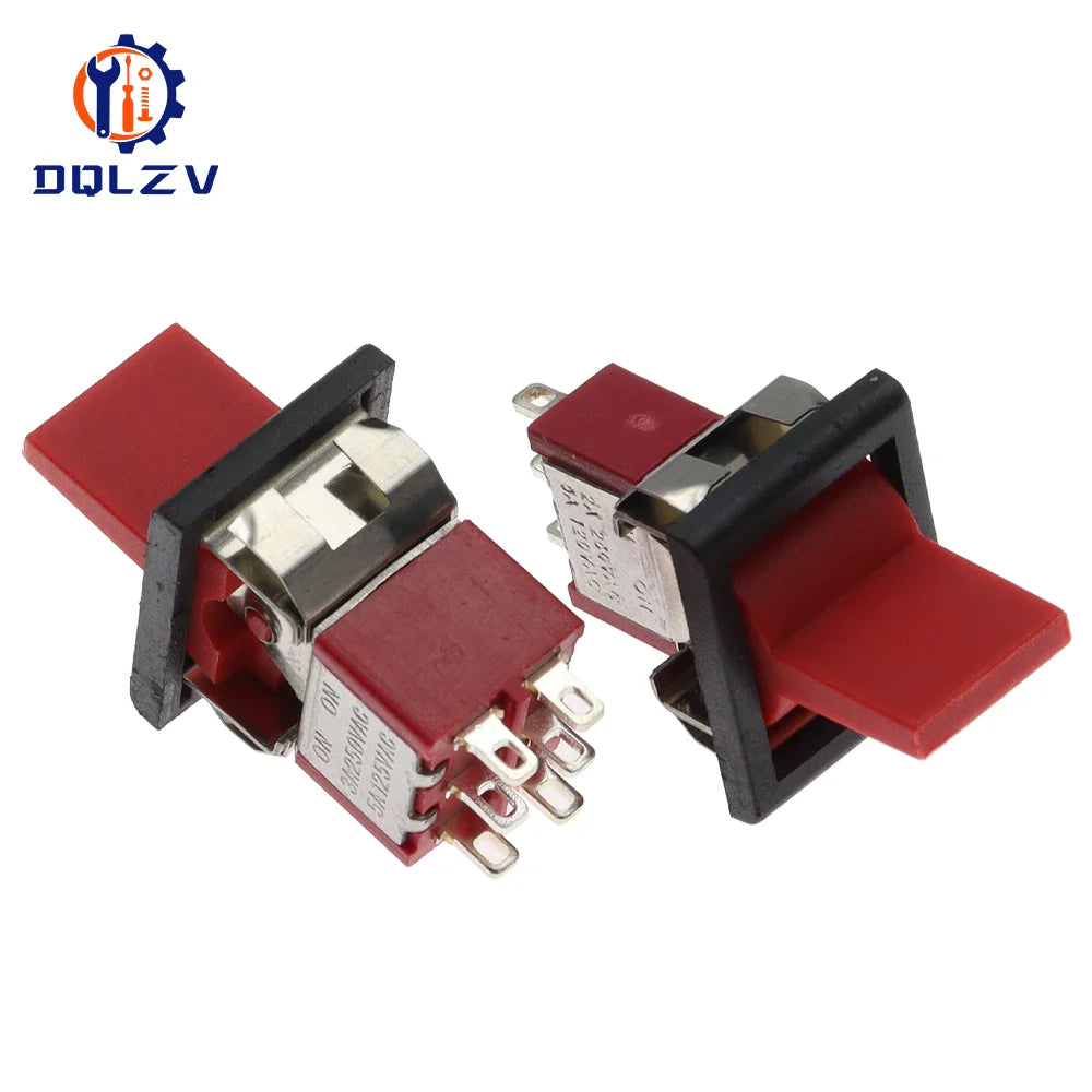 SPDT DPDT Reset Latching Toggle Switch RLS-102 5A 125V 3A 250 AC Mini 3 6PIN ON-ON ON-OFF-ON Rocker Switch Lights Motors