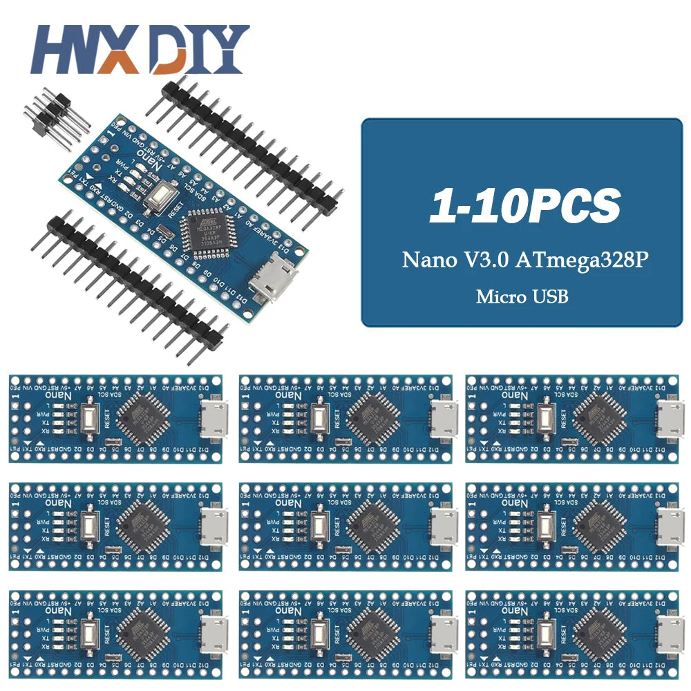 1-10pcs For Nano V3.0 Micro Controller Module ATmega328P Module Nano Board CH340 USB Cable Compatible with Arduino Nano V3.0