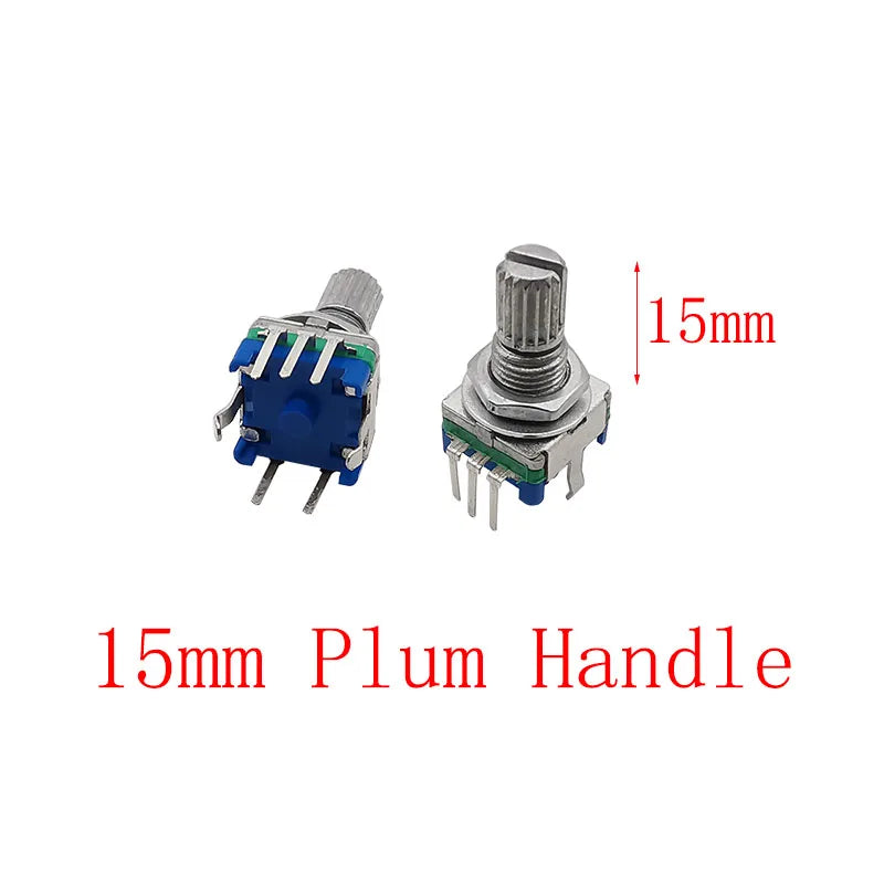 5Pcs/lot 20 Position 360 Degree Rotary Encoder EC11 Push Button 5 Pin Handle Long 15/20MM With A Built In Push Button Switch