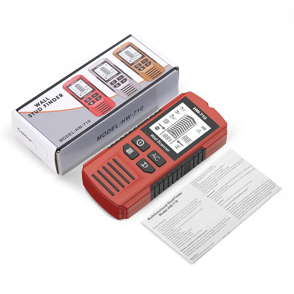 6 in 1 Wall Metal Detector Depth Wall Stud Finder Metal Wood Studs AC Voltage Live Wire Detect Wall Scanner Electric Box Finder