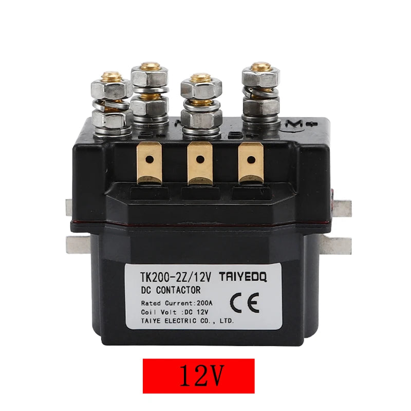 Winch Solenoid Relay 12V 200A DC 2 Phase Magnetic Intermittently Contactor 12/24/36/48/60VDC TK200-2Z
