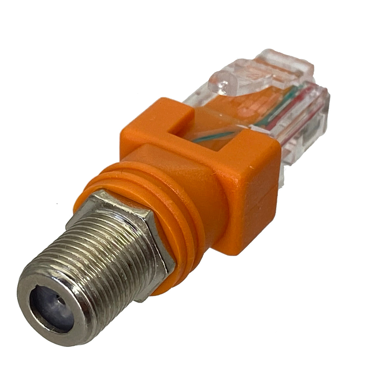 1pcs F TV Female Jack to RJ45 Male Plug Coaxial Coax Barrel Coupler Adapter RJ45 to RF Connector