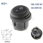 KCD1 KCD2 KCD4 KCD6 On Off 10A 16A 20A 125V 250V AC Heavy Duty DPST Sealed Waterproof Auto Boat Marine Toggle Rocker Switch with